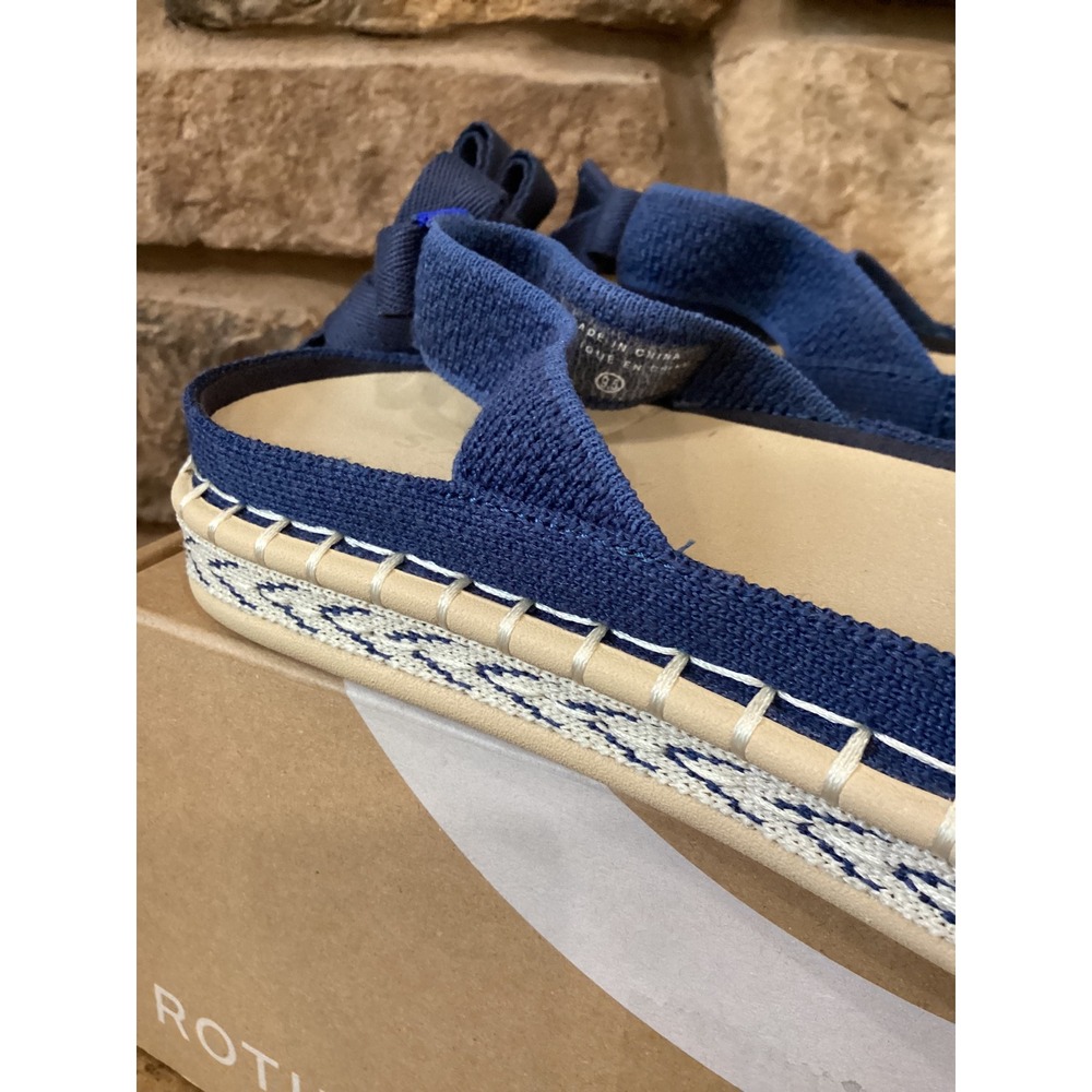 Rothy's The D'Orsay Espadrille Womens Size 9.5 Deep Sea Stripe Navy White New - Picture 6 of 8
